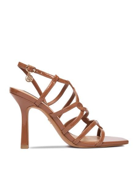 Nine West Sandały CEO-LS955066-23 Brązowy. Brązowe sandały Nine West, bez wzorów, ze skóry, bez obcasa, na szpilce, bez zapięcia. Za 194.99 zł.