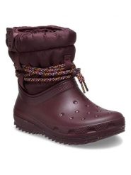 Crocs Kozaki zimowe "Classic Neo Puff Luxe" w kolorze fioletowym rozmiar: 34/35. Różowe kozaki Crocs, na zimę, z materiału, bez obcasa, bez zapięcia. Za 198.10 zł.
