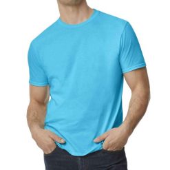 Koszulka Softstyle EZ Unisex Dla Dorosłych. Niebieskie bluzki GILDAN, xl, bez wzorów, sportowe, bez kołnierzyka, bez ramiączek. Za 42.99 zł.