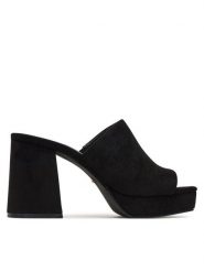 DeeZee Klapki KK5606-1 Czarny. Czarne klapki DeeZee, bez wzorów, z materiału, bez obcasa. Za 149.99 zł.