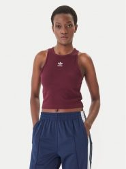 Adidas Top Essentials KD3824 Bordowy Slim Fit. Czerwone topy Adidas, xs, bez wzorów, z bawełny, bez kołnierzyka, bez ramiączek. Za 119.99 zł.