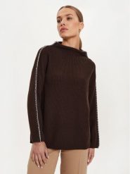 Max Mara Leisure Sweter Fanfara 2426366178600 Brązowy Regular Fit. Brązowe swetry Max Mara Leisure, s, bez wzorów, z wełny, bez ramiączek. Za 689.99 zł.
