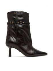 GINO ROSSI Botki EO-LS6531-04-01 Brązowy ciemny. Brązowe botki Gino Rossi, bez wzorów, ze skóry, bez obcasa, na szpilce, bez zapięcia. Za 429.99 zł.