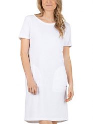 Timezone Sukienka w kolorze białym rozmiar: XS. Białe sukienki Timezone, na co dzień, xs, bez wzorów, z bawełny, bez kołnierzyka, bez ramiączek, midi, proste. Za 121.99 zł.