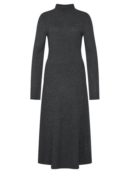 Tommy Hilfiger Sukienka codzienna WW0WW47303 Szary Regular Fit. Szare sukienki TOMMY HILFIGER, na co dzień, s, bez wzorów, z dzianiny, bez kołnierzyka, bez ramiączek, proste. Za 599.99 zł.