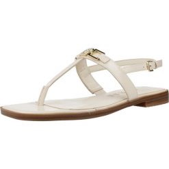 Sandały GUESS FLJREL LEA21 Nago. Czerwone sandały Guess, z aplikacjami, ze skóry, sportowe, bez obcasa, bez zapięcia. Za 465.99 zł.