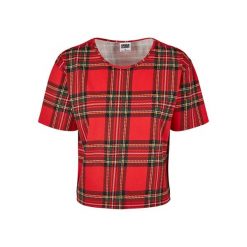 Damska klasyczny tartanowy Koszulka miejski oversize. Czarne bluzki Urban Classics, bez wzorów, klasyczne, bez kołnierzyka, bez ramiączek. Za 102.00 zł.