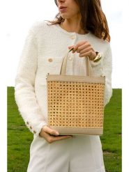 Maison héritage PARIS Skórzana torebka "Eos" w kolorze beżowym - 24 x 26 x 8 cm rozmiar: onesize. Brązowe torebki klasyczne Maison héritage PARIS, bez wzorów, z materiału, bez dodatków. Za 521.99 zł.