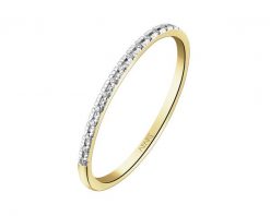 Pierścionek z żółtego złota z diamentami - 0,04 ct - próba 375. Żółte pierścionki Apart, z diamentem, złote. Za 829.00 zł.