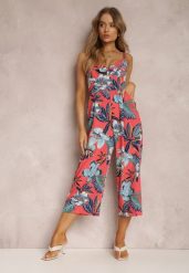 Czerwony Kombinezon Mellerine. Czerwone sukienki Renee, na co dzień, na lato, l, z aplikacjami, boho, bez kołnierzyka, bez ramiączek, maxi. Za 69.99 zł.