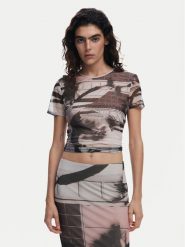 Desigual T-Shirt 25SWTK99 Czarny Regular Fit. Czarne t-shirty Desigual, xl, bez wzorów, z syntetyku, bez kołnierzyka, bez ramiączek. Za 119.99 zł.