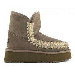 MOU Platform boot suede Śniegowce damskie. Szare trapery i śniegowce Mou, z wełny. W wyprzedaży za 855.99 zł.