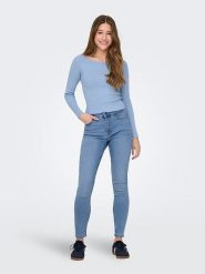JDY Dżinsy "Moon" - Skinny fit - w kolorze błękitnym rozmiar: S/L30. Niebieskie jeansy JDY, l, bez wzorów, z podwyższonym stanem. Za 92.21 zł.