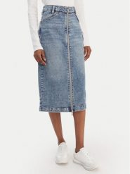 Calvin Klein Jeans Spódnica jeansowa LV047E710G Niebieski Regular Fit. Niebieskie spódnice Calvin Klein Jeans, bez wzorów, z bawełny. Za 649.99 zł.