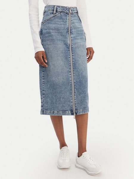 Calvin Klein Jeans Spódnica jeansowa LV047E710G Niebieski Regular Fit. Niebieskie spódnice Calvin Klein Jeans, bez wzorów, z bawełny. Za 579.99 zł.