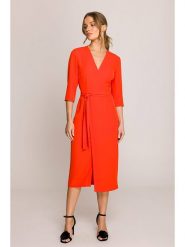 Stylove Sukienka w kolorze czerwonym rozmiar: XXL. Czerwone sukienki Stylove, xxl, bez wzorów, z tkaniny, bez kołnierzyka, bez ramiączek, midi. Za 293.45 zł.