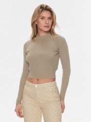 Guess Sweter Marie W4RR24 Z3C71 Beżowy Regular Fit. Brązowe swetry Guess, m, z aplikacjami, z bawełny, bez ramiączek. Za 159.99 zł.