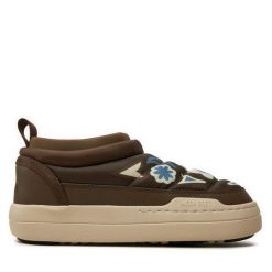 Botki Moon Boot. Brązowe botki Moon Boot, bez wzorów, bez obcasa, na płaskiej podeszwie, bez zapięcia. Za 819.99 zł.
