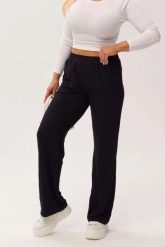 Czarne spodnie bambusowe Marlene z prostą nogawką PLUS SIZE XXL OVERSIZE WIOSNA LATO. Czarne spodnie materiałowe Moda Size Plus Iwanek, na co dzień, l, bez wzorów, z dzianiny, plus size, krótkie. Za 179.90 zł.