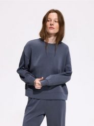 Bluza z modalem - ciemnoszary. Szare bluzy sportowe Reserved, l, bez wzorów, z dzianiny, bez kaptura. Za 109.99 zł.