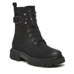 Trzewiki Jenny Fairy. Czarne botki Jenny Fairy, bez wzorów, bez obcasa, na płaskiej podeszwie, bez zapięcia. Za 107.98 zł.