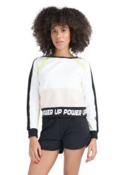 Neonowa bluza damska z okrągłym dekoltem. Białe bluzy LEONE 1947 APPAREL, na lato, l, bez wzorów, z bawełny, z kapturem. Za 126.26 zł.