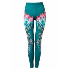 Legginsy sportowe damskie DEEP TRIP Flora. Zielone legginsy DEEP TRIP, l, bez wzorów, z elastanu, z podwyższonym stanem. Za 179.00 zł.