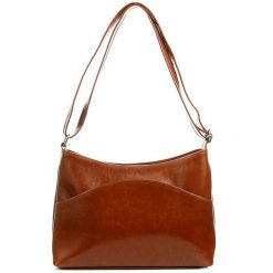 Torebka skórzana damska listonoszka DAN-A T102 camel. Brązowe torebki klasyczne DAN-A, bez wzorów, ze skóry, duże, bez dodatków. Za 299.99 zł.