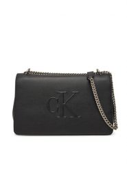 Calvin Klein Jeans Torebka Sculpted Ew Flap Conv Chain LV04K3035G Czarny. Czarne torebki klasyczne Calvin Klein Jeans, bez wzorów, z jeansu, bez dodatków. Za 389.99 zł.