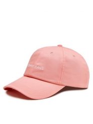 Tommy Jeans Czapka z daszkiem Linear Logo AW0AW15845 Różowy. Czerwone czapki Tommy Jeans, bez wzorów, z bawełny. Za 79.99 zł.