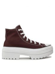 Converse Trampki Chuck Taylor All Star Lugged Heel Platform A09401C Bordowy. Czerwone trampki Converse, bez wzorów, z materiału, bez zapięcia. Za 249.99 zł.