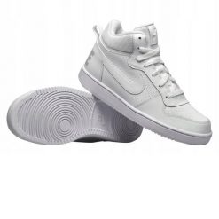 Buty sportowe młodzieżowe Nike Court Borough Mid. Biała obuwie sportowe Nike, bez zapięcia, trekkingowe, Nike Court. Za 252.00 zł.