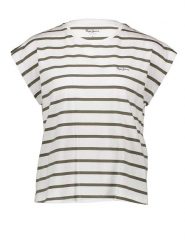 Pepe Jeans Koszulka w kolorze biało-oliwkowym rozmiar: XL. Białe bluzki Pepe Jeans, xl, bez wzorów, z bawełny, bez kołnierzyka, bez ramiączek. Za 84.45 zł.