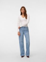 Vero Moda Koszulka w kolorze białym rozmiar: S. Białe bluzki Vero Moda, s, bez wzorów, z bawełny, bez kołnierzyka, bez ramiączek. Za 73.95 zł.