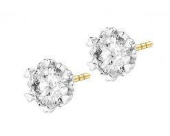 Kolczyki z żółtego złota z brylantami - serca - 0,85 ct - próba 585. Żółte kolczyki Apart, z brylantem, złote. Za 20,990.00 zł.