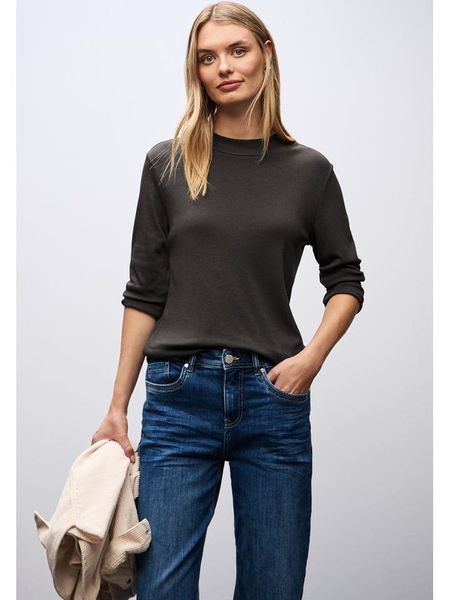 Street One Koszulka w kolorze brązowym rozmiar: 42. Brązowe bluzki Street One, bez wzorów, street, bez kołnierzyka, bez ramiączek. Za 65.54 zł.