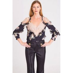 BODY ELISABETTA FRANCHI. Czarne body Elisabetta Franchi, bez wzorów, z koronki. Za 799.50 zł.