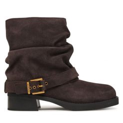 Botki MICHAEL Michael Kors. Brązowe botki MICHAEL Michael Kors, bez wzorów, bez obcasa, na słupku, bez zapięcia. Za 1,329.00 zł.