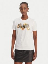 Versace Jeans Couture T-Shirt 80HAHE02 CJ00E Biały Regular Fit. Białe t-shirty Versace Jeans Couture, l, bez wzorów, z bawełny, bez kołnierzyka, bez ramiączek. Za 659.99 zł.