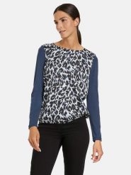 Gerry Weber Koszulka w kolorze granatowym rozmiar: 40. Niebieskie bluzki Gerry Weber, bez wzorów, bez kołnierzyka, bez ramiączek. Za 92.42 zł.