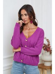 So Cachemire Kardigan "Laem" w kolorze fioletowym rozmiar: S. Różowe kardigany So Cachemire, s, bez wzorów, z kaszmiru. Za 210.45 zł.