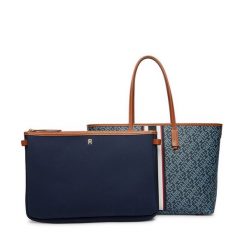 Torebka Tommy Hilfiger. Niebieskie shopper TOMMY HILFIGER, bez wzorów, bez dodatków. Za 849.99 zł.