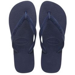 Klapki Havaianas Top. Niebieskie klapki Havaianas, bez wzorów, bez obcasa. Za 156.50 zł.