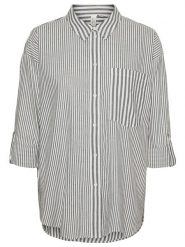 Vero Moda Bluzka w kolorze biało-szarym rozmiar: XS. Białe bluzki Vero Moda, xs, bez wzorów, z bawełny, bez kołnierzyka, bez ramiączek. Za 57.20 zł.