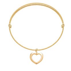 Bransoletka z ażurowym sercem ze złota próby 585 na grubym złotym sznurku premium. Żółte bransoletki Lilou, złote. Za 1,017.00 zł.