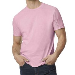 Koszulka Softstyle EZ Unisex Dla Dorosłych. Czerwone bluzki GILDAN, xl, bez wzorów, sportowe, bez kołnierzyka, bez ramiączek. Za 44.99 zł.