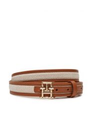 Tommy Hilfiger Pasek Damski Th Logo 2.5 Canvas AW0AW17249 Brązowy. Brązowe paski TOMMY HILFIGER, bez wzorów, z materiału. Za 199.99 zł.