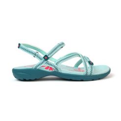 Sandały trekkingowe damskie Tencelle V4 – pewny chwyt i pełen komfort. Zielone sandały Izas, bez wzorów, sportowe, bez obcasa, bez zapięcia. W wyprzedaży za 226.04 zł.