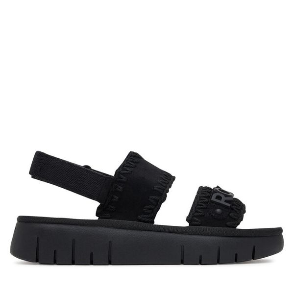 Sandały Roxy. Czarne sandały Roxy, bez wzorów, bez obcasa, na płaskiej podeszwie, bez zapięcia. Za 199.99 zł.