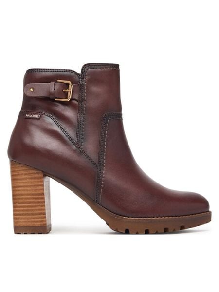 Pikolinos Botki Connelly W7M-8730 Brązowy ciemny. Brązowe botki Pikolinos, bez wzorów, ze skóry, bez obcasa, na słupku, bez zapięcia. Za 799.99 zł.